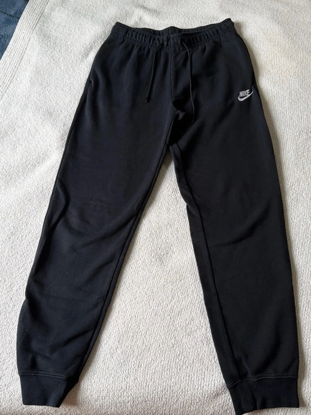 Nike Black Womems Jogger Sweatpants with White Swoosh